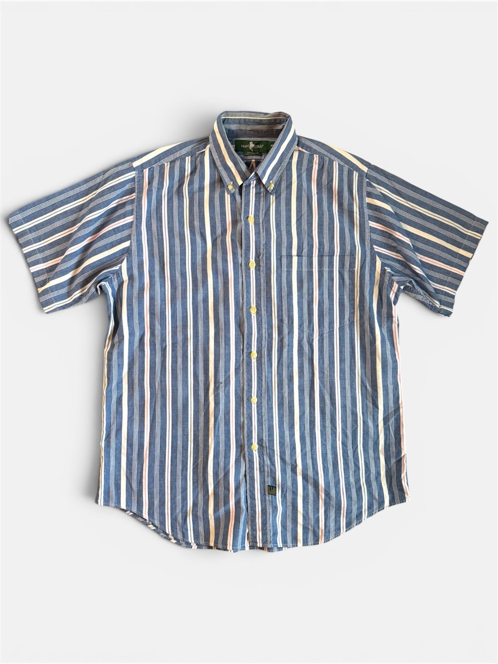 Hunt Club Vertical Stripe Short-Sleeve Button-Down Summer Spring Kidcore